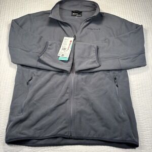 New MARMOT Men's Rocklin Full Zip Fleece Jacket, Steel Onyx Gray‎ NWT Large